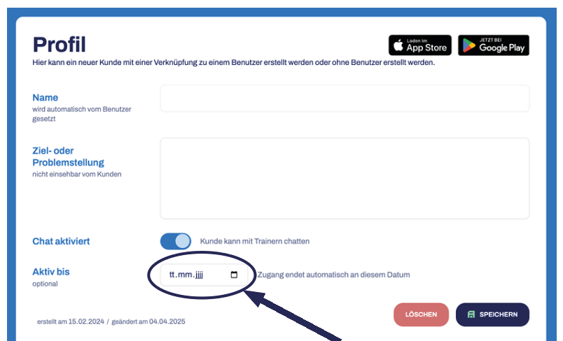 Befristete Aktivierung